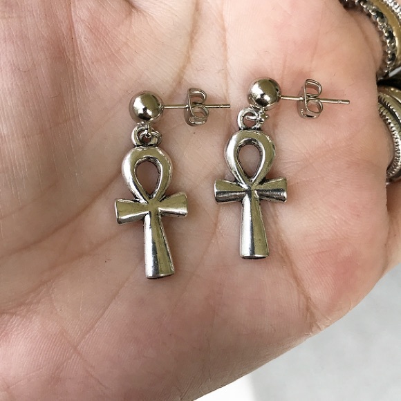 🔴Sale ! Ankh egyptian cross key of life earrings - Picture 6 of 10